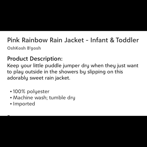 Pink Rainbow Rain Jacket - Picture 2 of 2